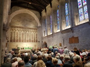 The interior of the Priory Churh at Bolton Abbey during the concert