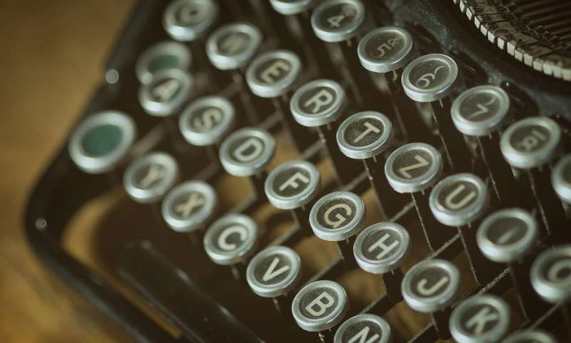 The first and second drafts of the book were typed out on a keyboard like this